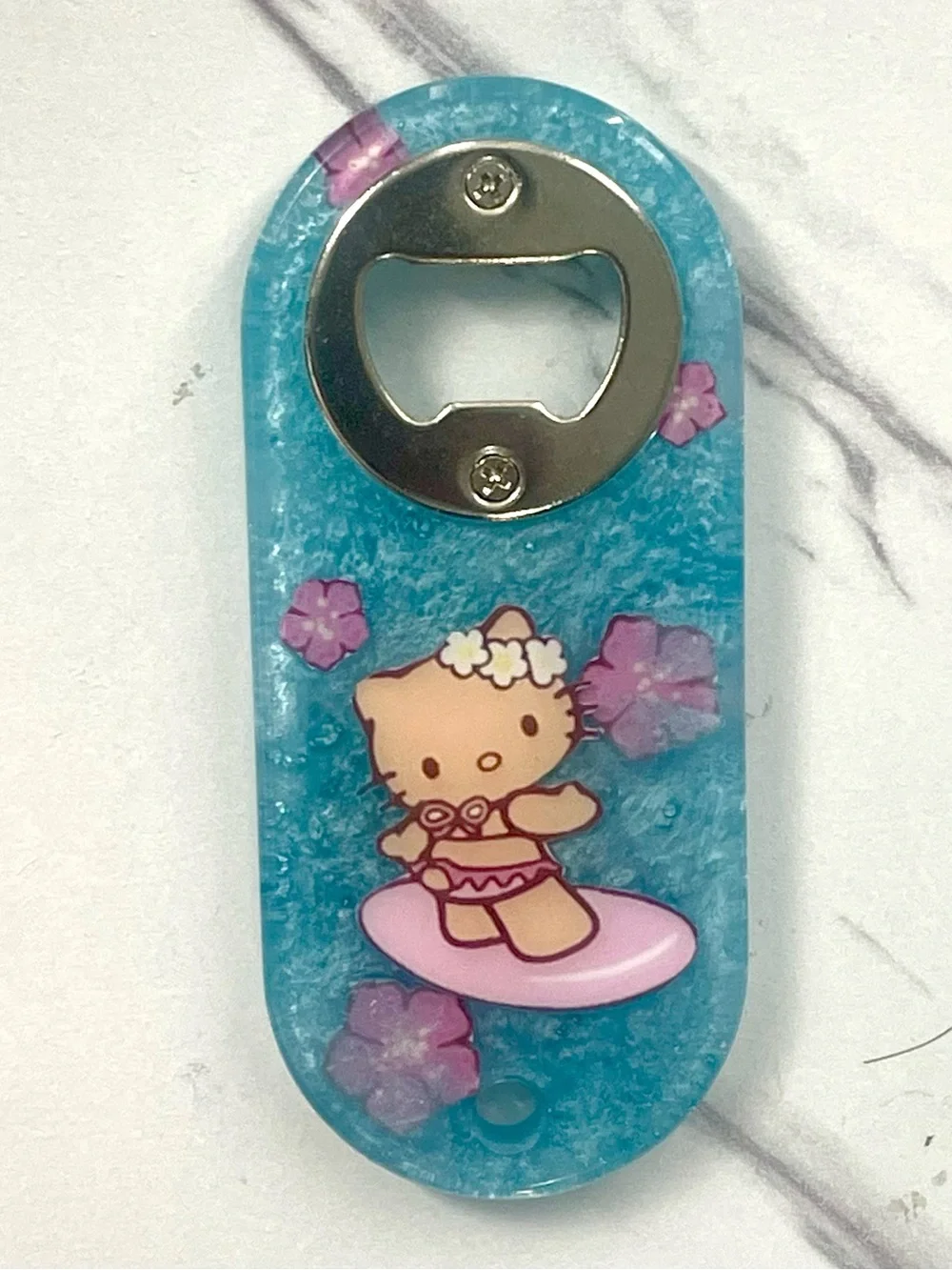 Kawaii Hawaii Hello Kitty Bottle Opener | Unique Tropical Collectible